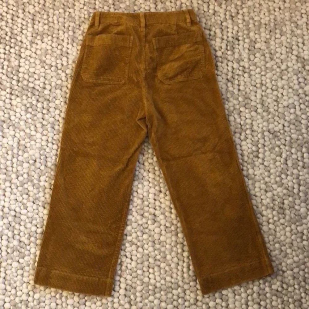Madewell Cropped Wide-Leg Corduroy Pants in Camel - Picture 4 of 7